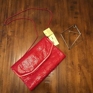 Vintage Red Metal Crossbody Bag